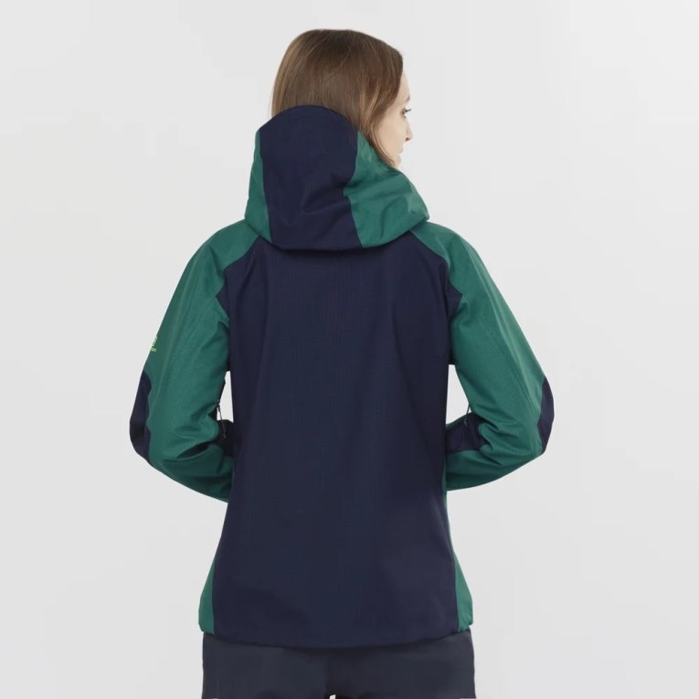 Chaquetas Shell Salomon Outpeak GTX 3L Mujer Verdes Azul Marino | MX EGUY349